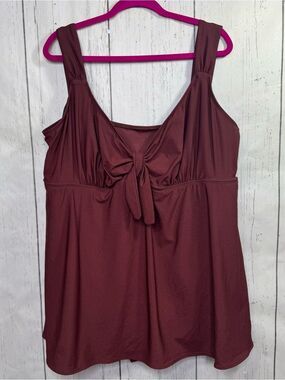 Longitude Brown One Piece Swimsuit Size 30W Plus Swimdress Coastal Beach Resort